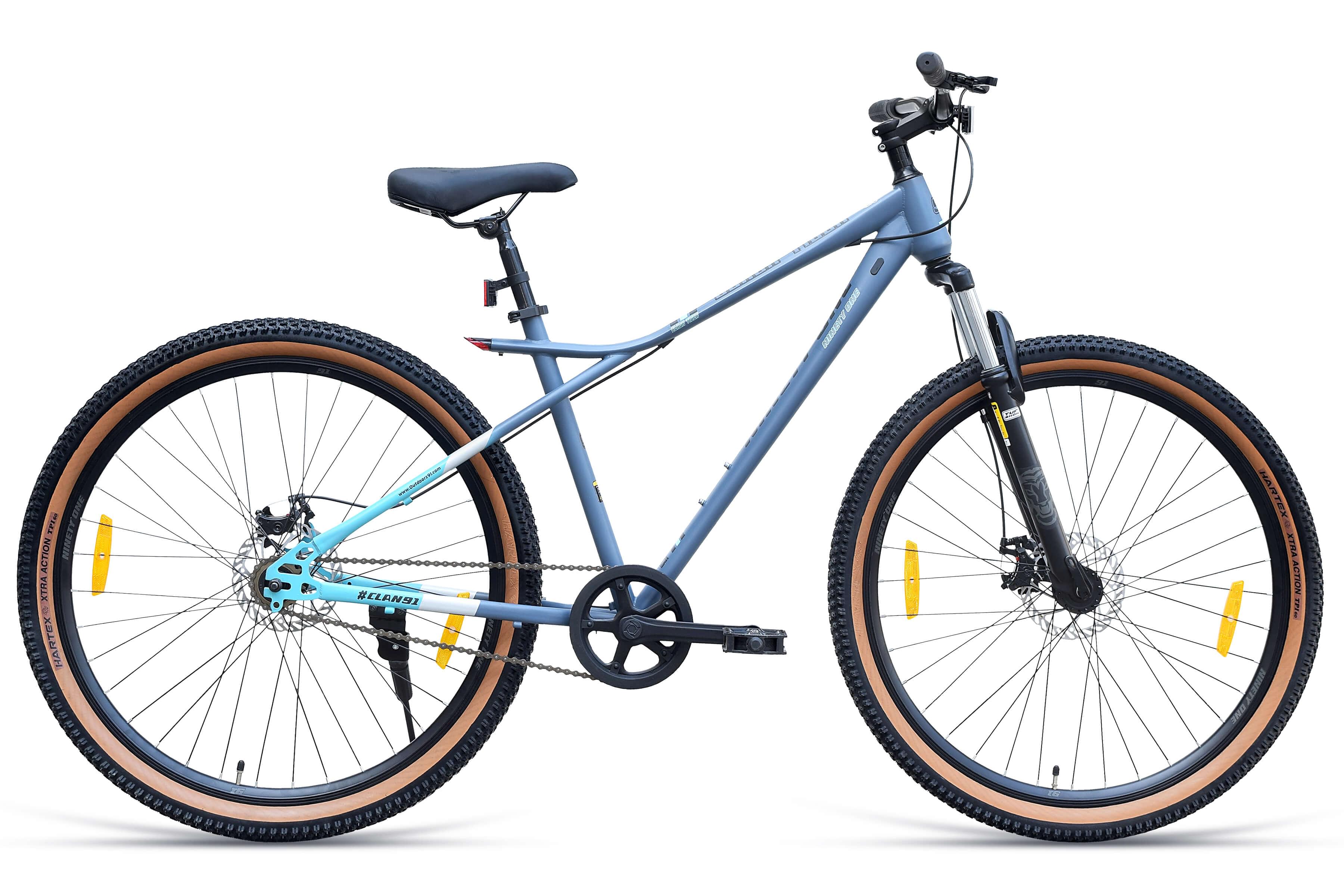 Top Selling Mountain Bikes - Black Tiger 29T Single Speed Grey Turquoise at Rs. 14299 by Ninety One Cycle